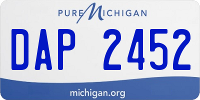 MI license plate DAP2452