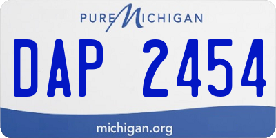 MI license plate DAP2454