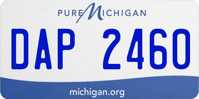 MI license plate DAP2460