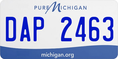 MI license plate DAP2463