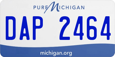 MI license plate DAP2464