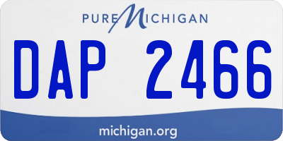 MI license plate DAP2466