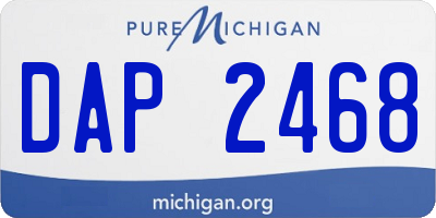 MI license plate DAP2468