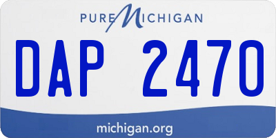 MI license plate DAP2470
