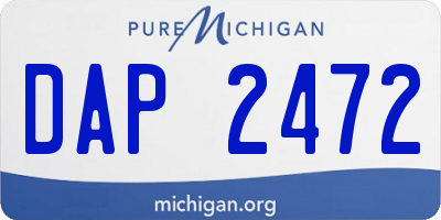 MI license plate DAP2472