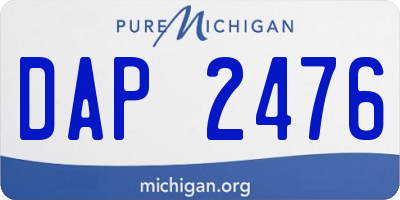 MI license plate DAP2476