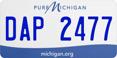 MI license plate DAP2477