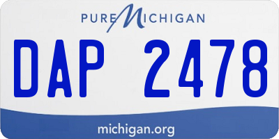 MI license plate DAP2478