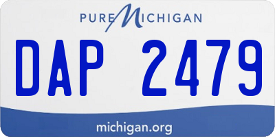 MI license plate DAP2479