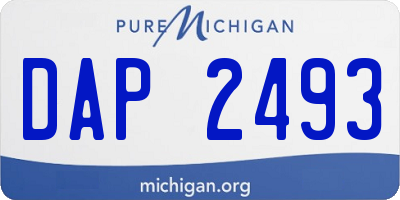 MI license plate DAP2493