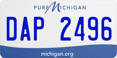 MI license plate DAP2496