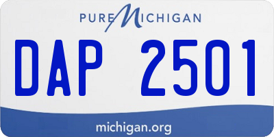 MI license plate DAP2501