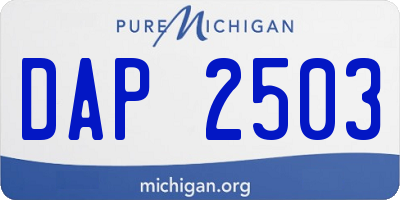 MI license plate DAP2503