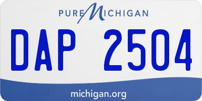 MI license plate DAP2504