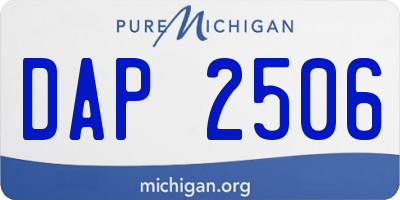 MI license plate DAP2506