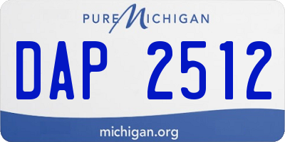 MI license plate DAP2512