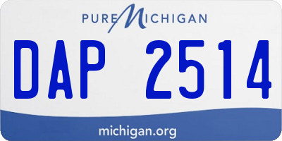 MI license plate DAP2514