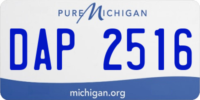 MI license plate DAP2516