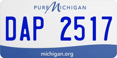 MI license plate DAP2517