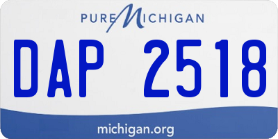 MI license plate DAP2518