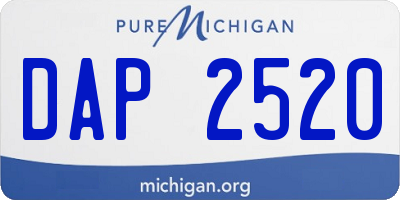 MI license plate DAP2520
