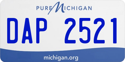 MI license plate DAP2521