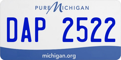MI license plate DAP2522