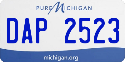 MI license plate DAP2523