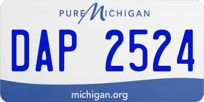 MI license plate DAP2524