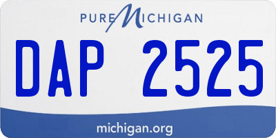 MI license plate DAP2525