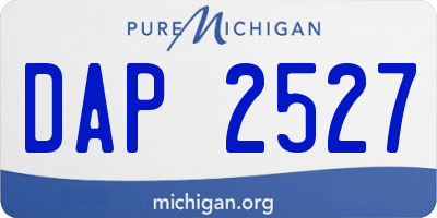 MI license plate DAP2527