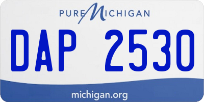 MI license plate DAP2530