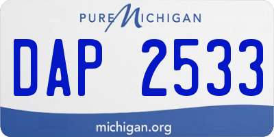 MI license plate DAP2533