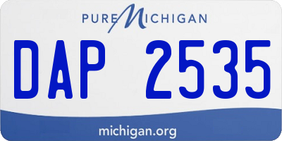 MI license plate DAP2535