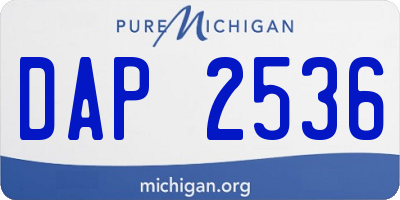 MI license plate DAP2536