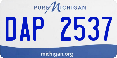 MI license plate DAP2537