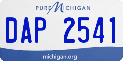 MI license plate DAP2541