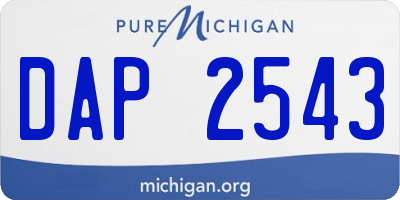 MI license plate DAP2543