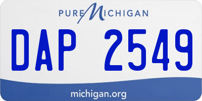 MI license plate DAP2549