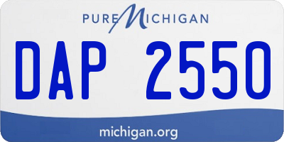 MI license plate DAP2550