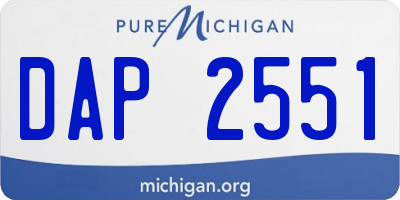 MI license plate DAP2551