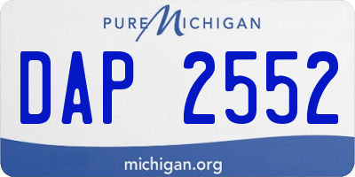 MI license plate DAP2552