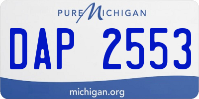 MI license plate DAP2553
