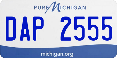 MI license plate DAP2555
