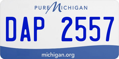 MI license plate DAP2557