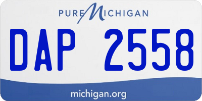 MI license plate DAP2558