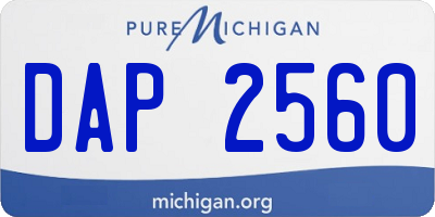 MI license plate DAP2560
