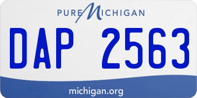 MI license plate DAP2563