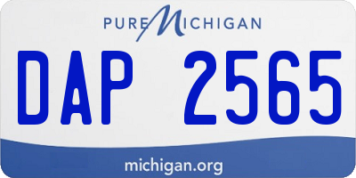 MI license plate DAP2565