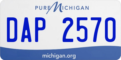 MI license plate DAP2570